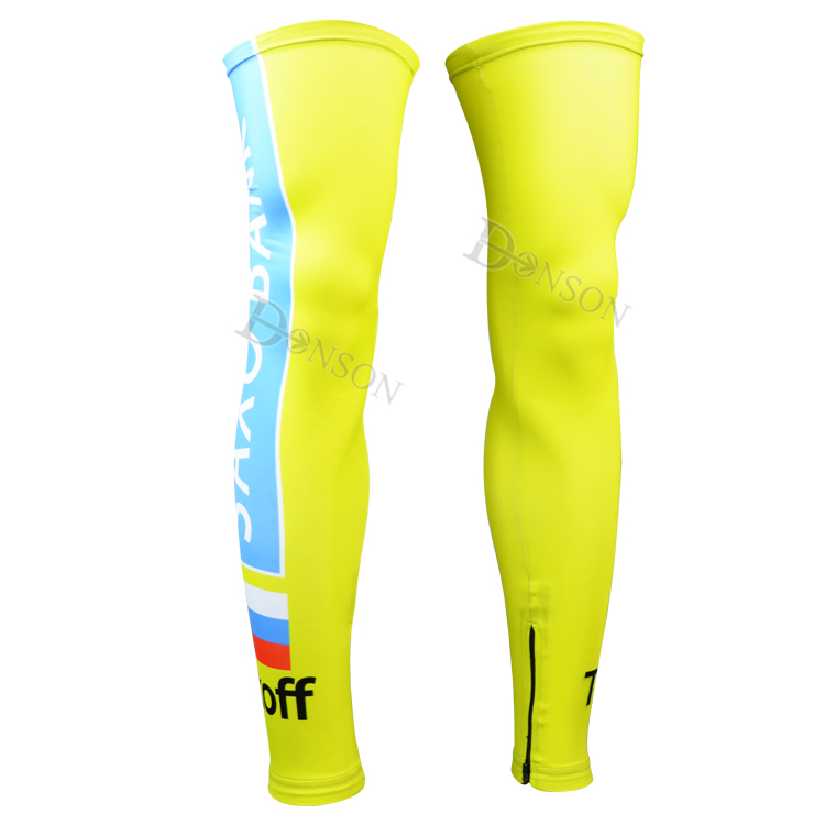 Radsport Beinwarmer Saxo Bank Tinkoff 2015 gelb